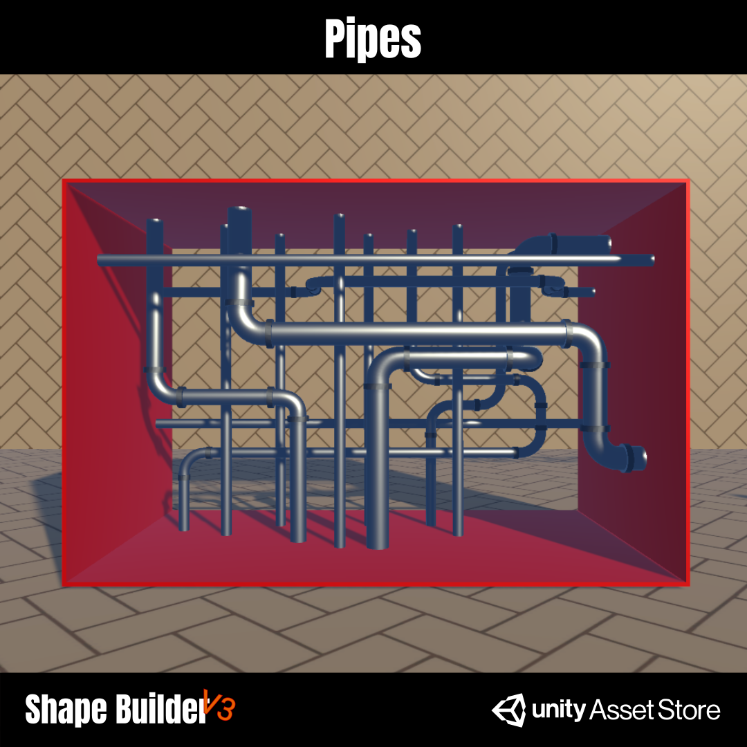 Pipes generated by extruding a 2D profile along splines