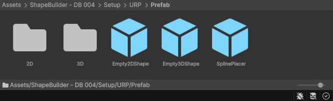 ShapeBuilder URP prefab folder in Unity