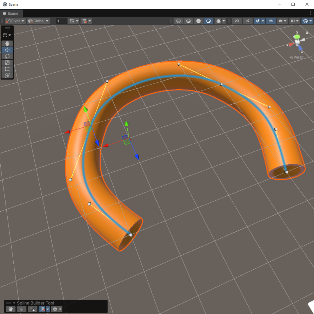 Bezier spline editor with anchors and tangents visible
