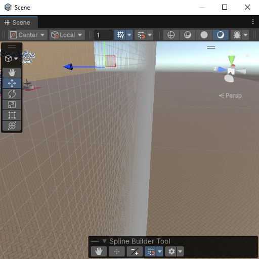 Local grid displayed on the Z axis