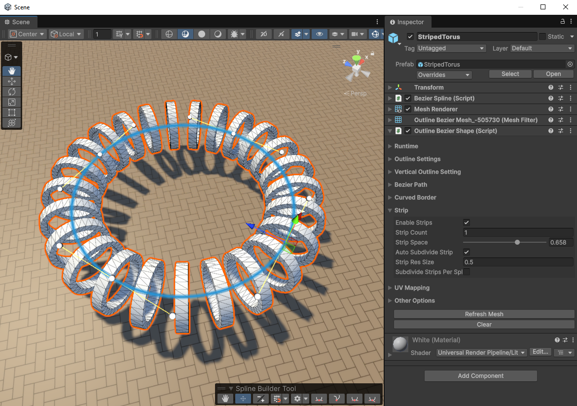 OutlineBezierShape strip settings