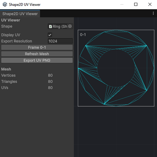 Shape2DGraphSpline UV mapping window