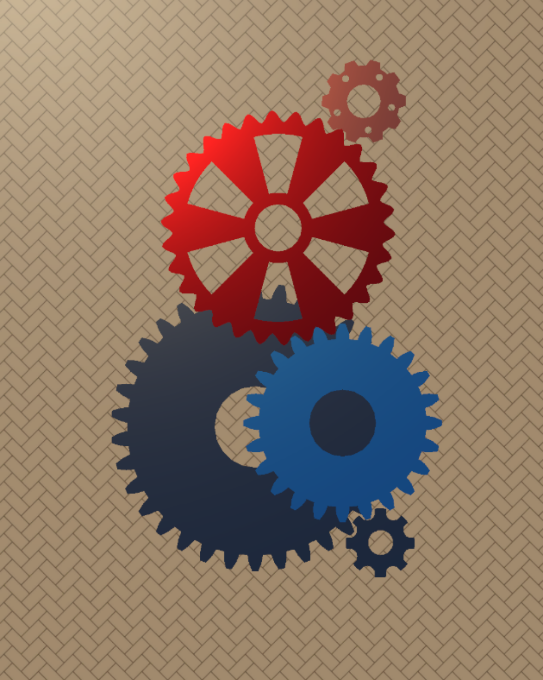 Generated 2D gears shown in 4 by 5 format